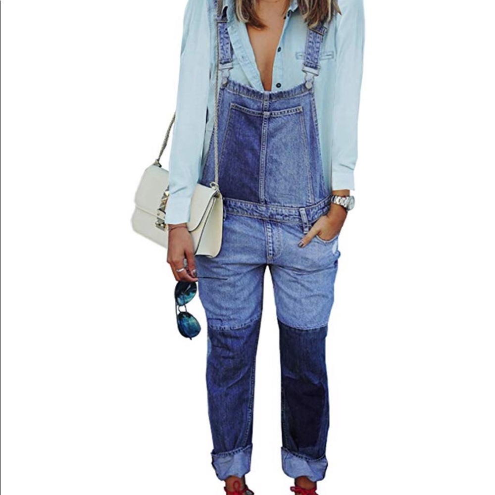 Distressed Ripped Denim Skinny Jeans  Overalls